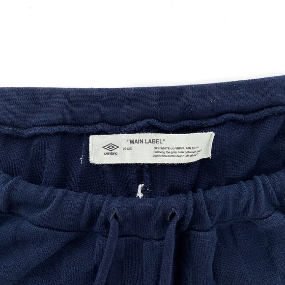 RARE OFF-WHITE x UMBRO Knit Shorts Virgil Abloh Dark Navy Blue Cotton Italy XL - Picture 5 of 9